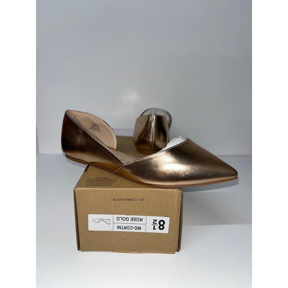 Journee Collection Womens Cortni Rose Gold  D'Orsay Shoes Slip On Flats Sz 8.5 W